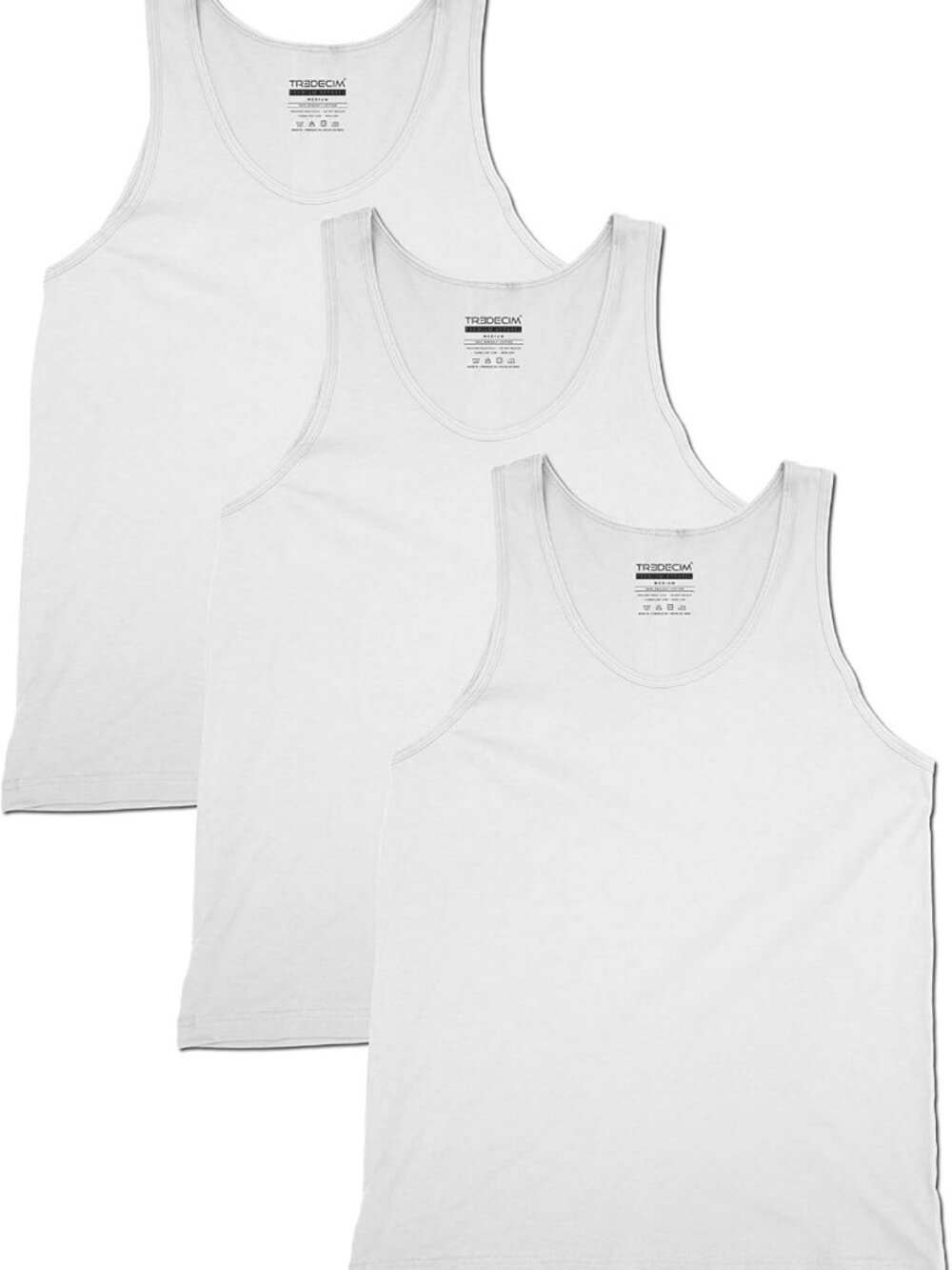 Organic Cotton Crew Neck Tank Tops for Men - Casual Sleeveless Undershirts